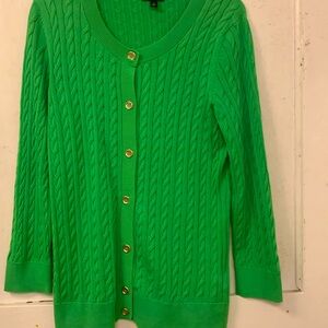 Talbot lightweight cardigan.  Spring green.